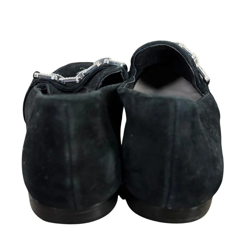 ALDO Embellished Suede Loafers Sz 8 Black‎ Dressy